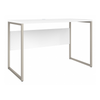 48" Modern Office Desk with Metal Legs in White