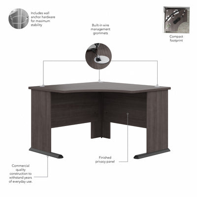 48" Modern Corner Office Desk in Storm Gray