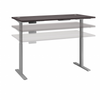 72" Modern Standing Office Desk in Storm Gray with Metallic Base