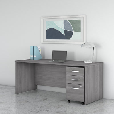 Platinum Gray 72" Modern Executive Desk with Mobile Pedestal