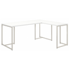 72" Modern L-Shaped Executive Office Desk in White