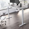 72" Standing Office Desk in White with Metallic Base