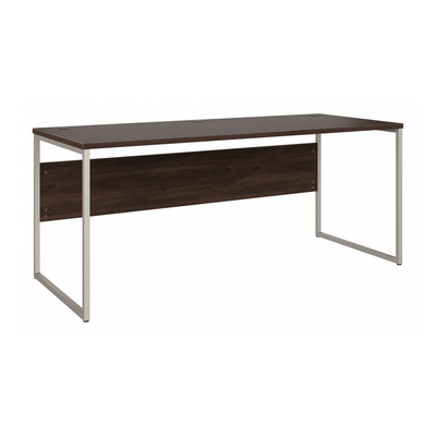 72" Modern Executive Office Desk with Metal Legs in Black Walnut