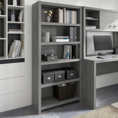 32" Premium Modern Bookcase in Modern Gray