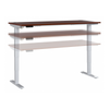 72" Large Modern Adjustable Standing Office Desk in Hansen Cherry with Metallic Base