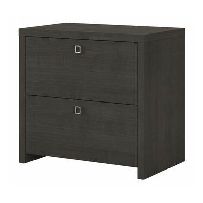 32" Modern Lateral File Cabinet in Charcoal Maple