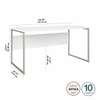 60" Modern Office Desk with Metal Legs in White