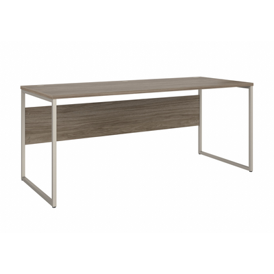 72" Modern Executive Office Desk with Metal Legs in Modern Hickory