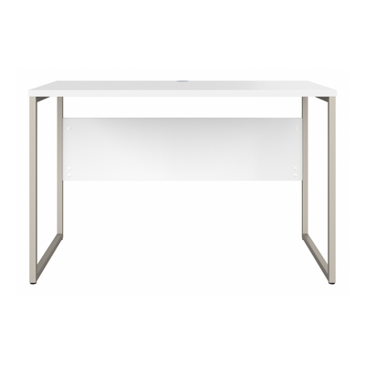 48" Modern Office Desk with Metal Legs in White