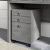 16" Mobile 3-Drawer File Cabinet in Modern Gray Finish