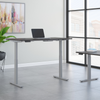 60" Modern Adjustable Standing Office Desk in Storm Gray with Metallic Base