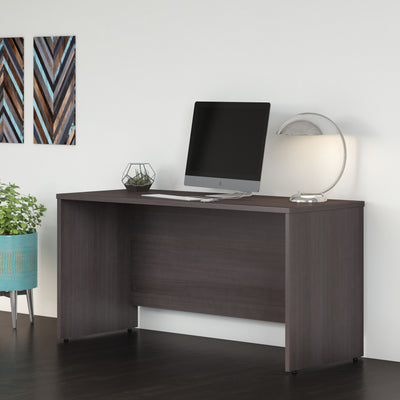 60" Modern Office Desk with Privacy Panel in Storm Gray