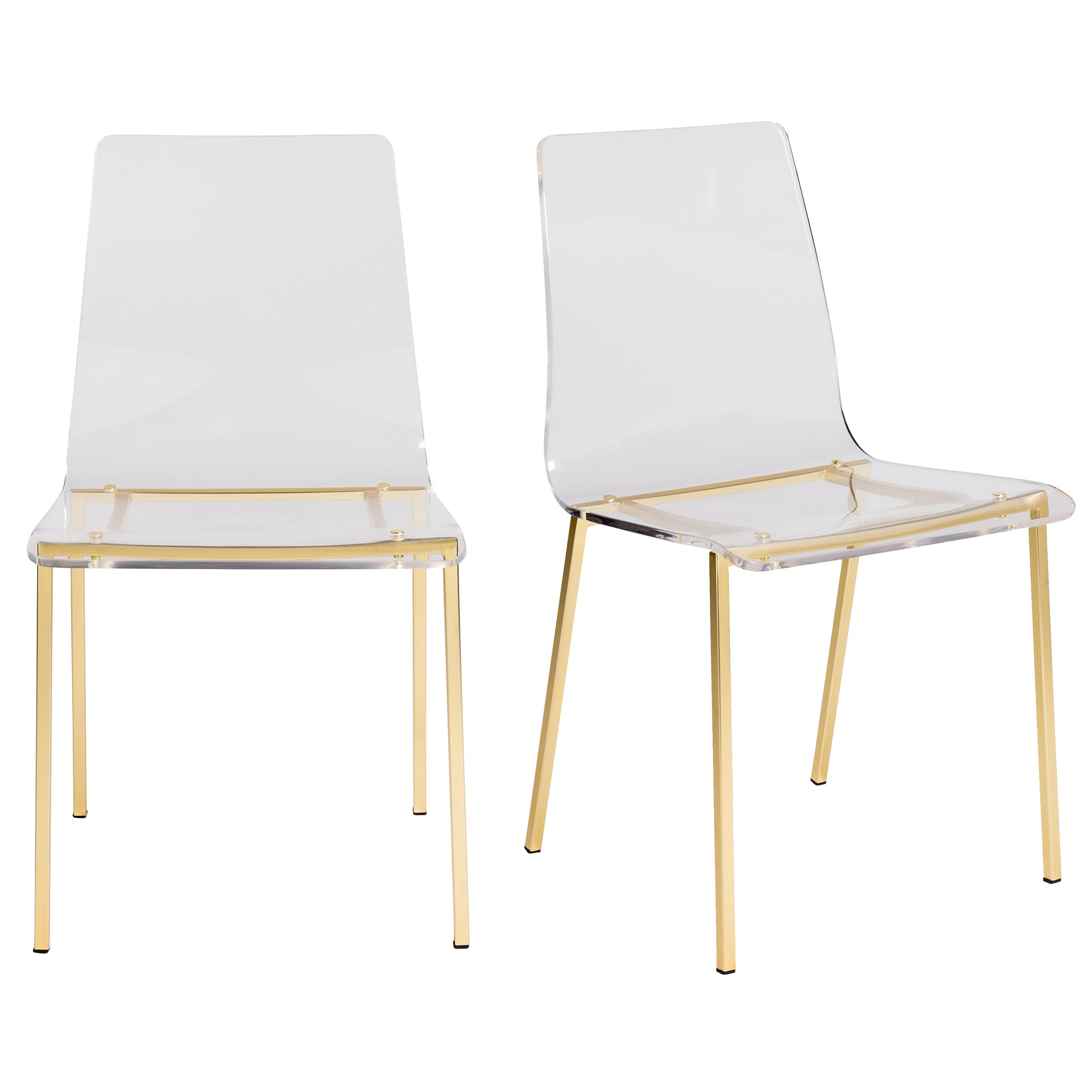 Acrylic and gold online office chair