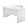 60" L-Shaped Modern Bow-Front Office Desk in Pure White