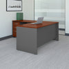 Hansen Cherry 66" X 77" L-Shaped Office Desk with Mobile Pedestal