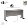 60" Modern Office Desk in Platinum Gray