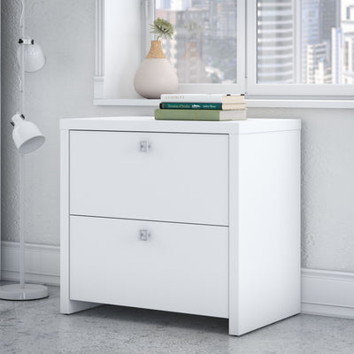 30" Modern Lateral File Cabinet in Pure White Finish