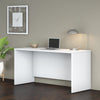 60" Modern Office Desk with Privacy Panel in White