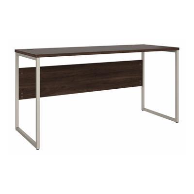 60" Modern Office Desk with Metal Legs in Black Walnut