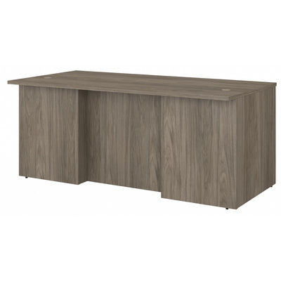 72" Modern Executive Breakfront Office Desk in Modern Hickory