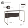 48" Modern Office Desk with Metal Legs in Storm Gray