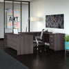 Storm Gray Modern U-shaped Desk with Mobile Pedestal