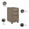 16" Pre-Assembled Mobile 3-Drawer File Cabinet in Modern Hickory