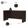 60" Modern Office Desk with Privacy Panel in Black Walnut