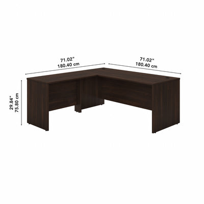 Black Walnut 72" x 72" L-Shaped Modern Office Desk