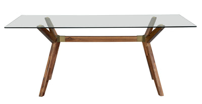 75" Contemporary Walnut Glass-Top Executive Desk or Meeting Table