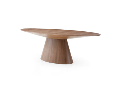 95" Modern Walnut Veneer Oval Conference Table