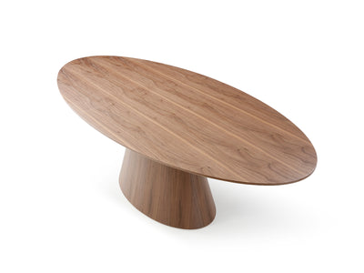 95" Modern Walnut Veneer Oval Conference Table