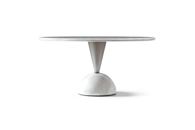 60" Contemporary and Sleek White Marble Meeting Table