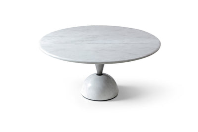 60" Contemporary and Sleek White Marble Meeting Table