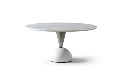 60" Contemporary and Sleek White Marble Meeting Table