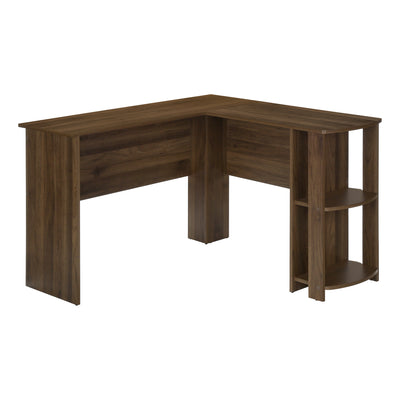 Walnut 47" L-Shaped Computer Desk with Storage