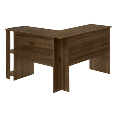 Walnut 47" L-Shaped Computer Desk with Storage