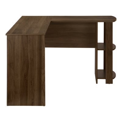 Walnut 47" L-Shaped Computer Desk with Storage