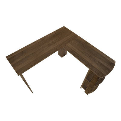 Walnut 47" L-Shaped Computer Desk with Storage