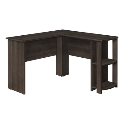 Oak 47" L-Shaped Computer Desk with Storage