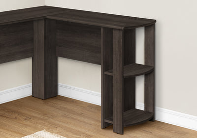 Oak 47" L-Shaped Computer Desk with Storage