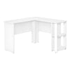 White 47" L-Shaped Computer Desk with Storage