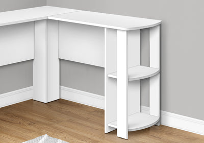 White 47" L-Shaped Computer Desk with Storage