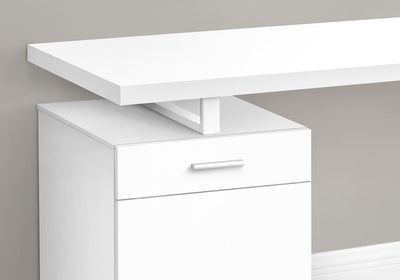 47" White Floating Desktop Workstation with Storage