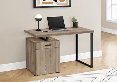 47" Dark Taupe Floating Desktop Workstation with Storage