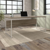 72” Modern Executive Office Desk with Privacy Panel in Modern Hickory Finish