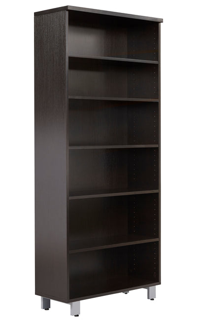 31.5" x 71.5" Espresso Bookcase with Steel Adjustable Legs