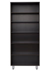 31.5" x 71.5" Espresso Bookcase with Steel Adjustable Legs