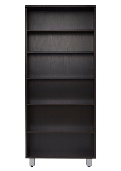 31.5" x 71.5" Espresso Bookcase with Steel Adjustable Legs