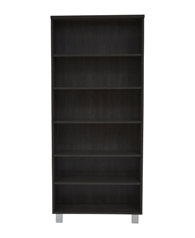 31.5" x 71.5" Espresso Bookcase with Steel Adjustable Legs